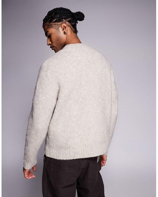 ADPT Gray Fluffy Knit Jumper for men