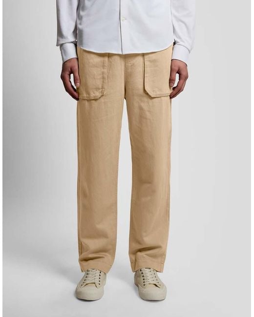 Lyle & Scott White Trousers Linen Trousers for men