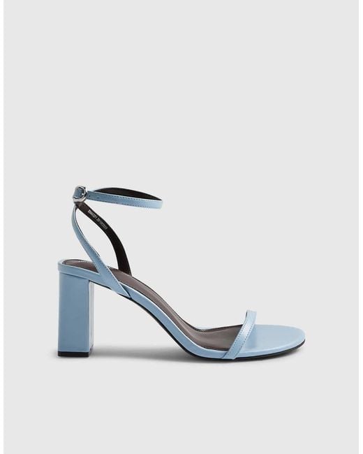 River Island Blue Mid Block Heels