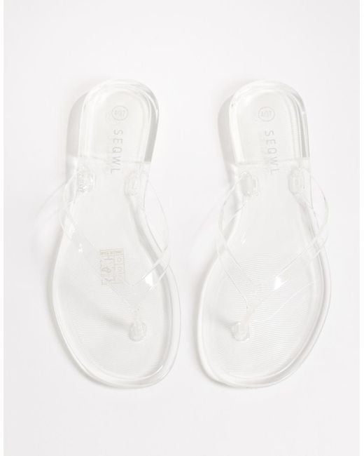 SEQWL White Jelly Flip Flops