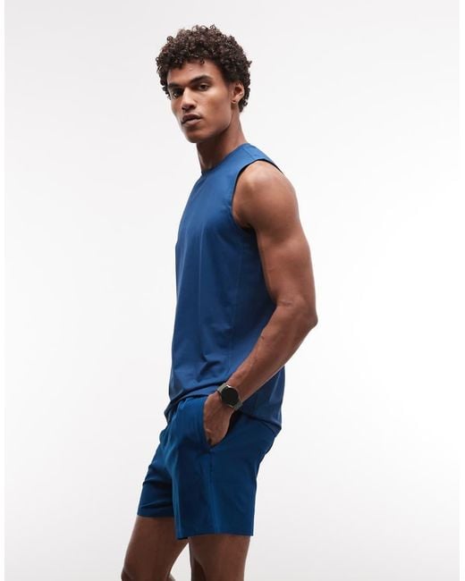 4505 Blue Icon 5 Inch Quick Dry Training Shorts With Zip Pockets for men