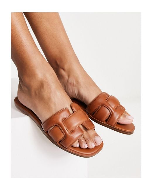 ALDO Elanaa Padded Flat Sandals in Brown Lyst Australia