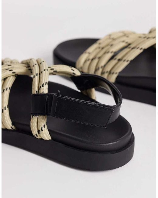 ASOS White Cross Strap Rope Sandals for men
