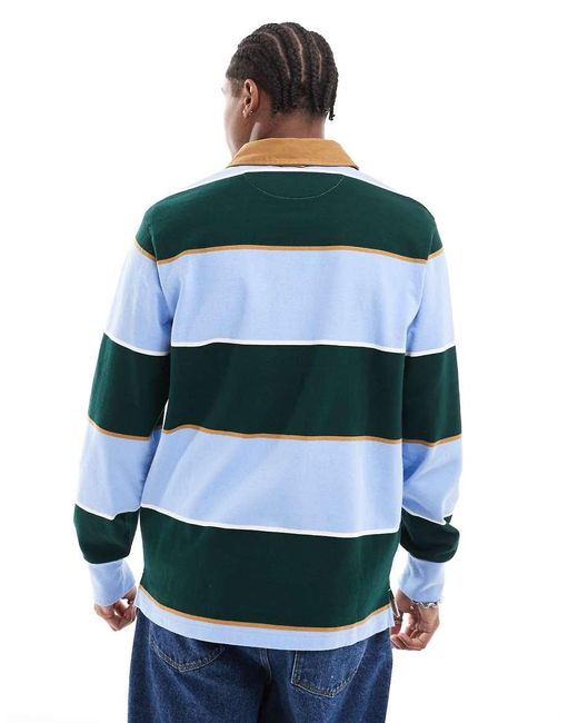 Gant Green 75th Anniversary Capsule Striped Rugby Sweat With Logo for men