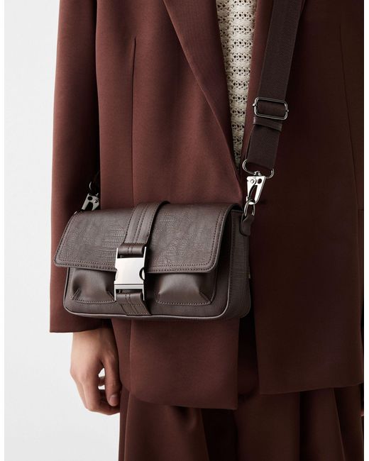 Bershka Brown Collection Cross Body Bag for men