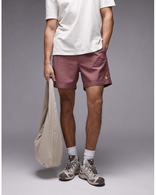 Carhartt Pink Chase Swim Trunks for men