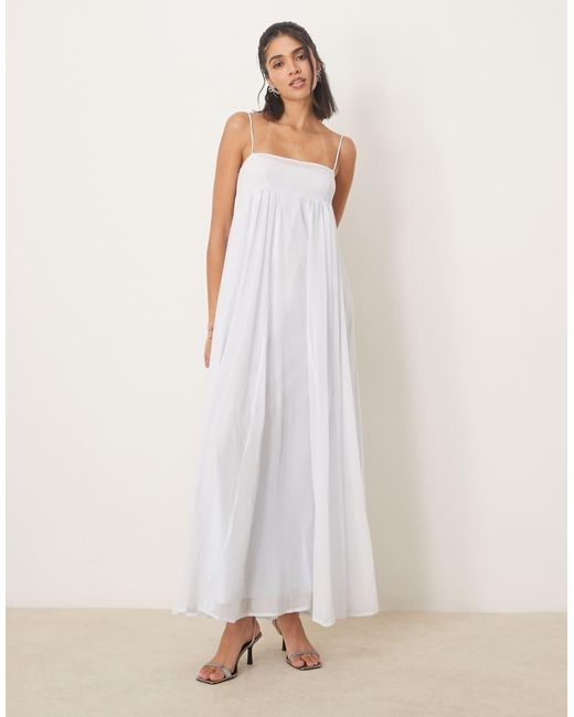 ASOS White Chiffon Layered Bust Cami Trapeze Maxi Dress