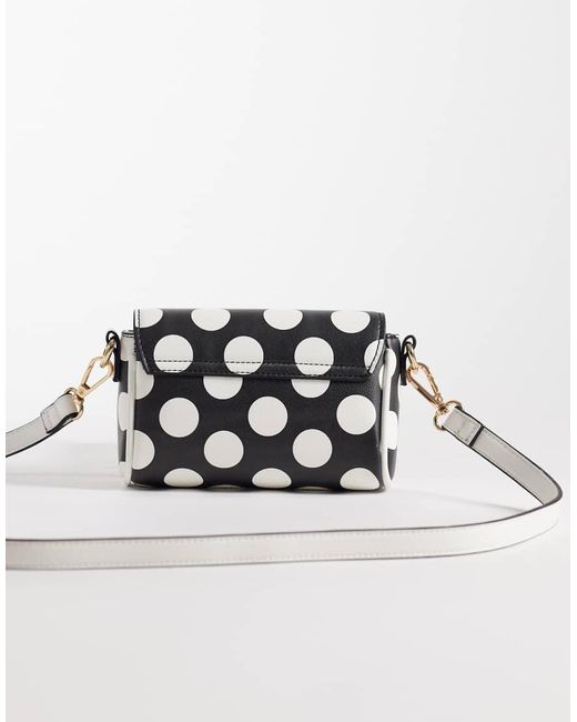ASOS White Polka Dot Mini Cross Body Bag With Adjustable Strap