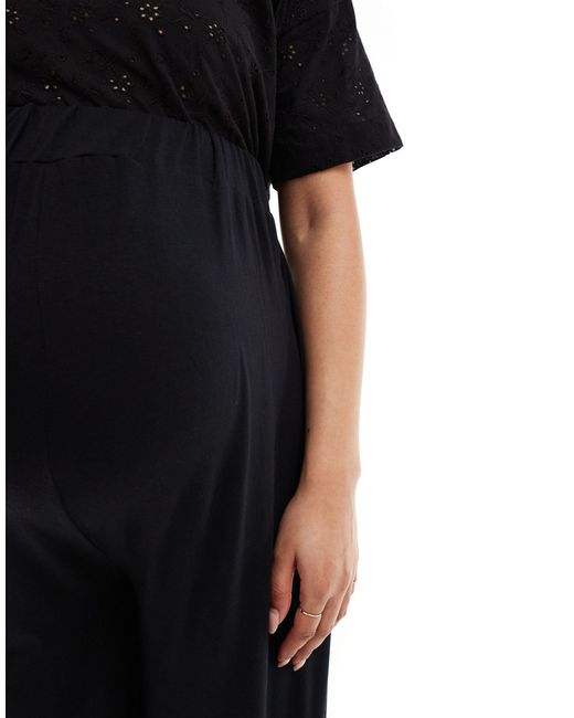Asos design maternity - pantaloni palazzo da mare neri di ASOS in Black