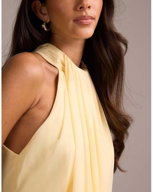 ASOS Natural Bridesmaids Grecian Draped Halter Maxi Dress