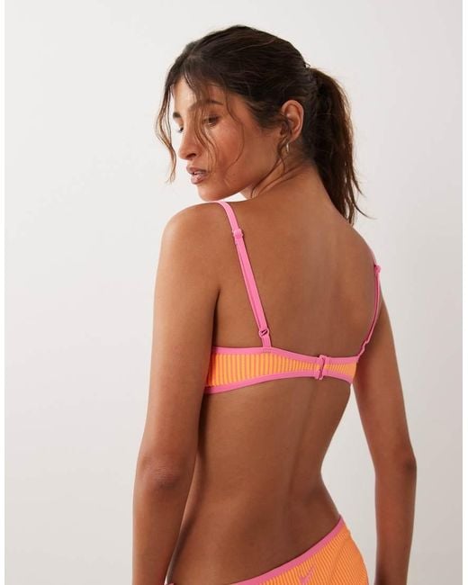 Nike Orange Nike Square Neck Bikini Top