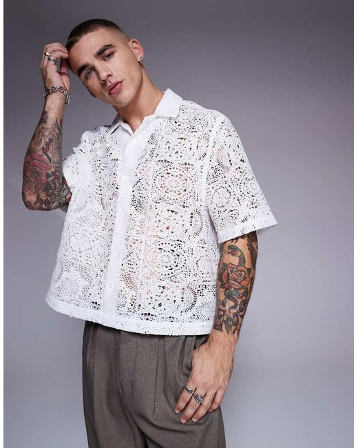 Camicia Premium Squadrata Bianca di ASOS in White da Uomo