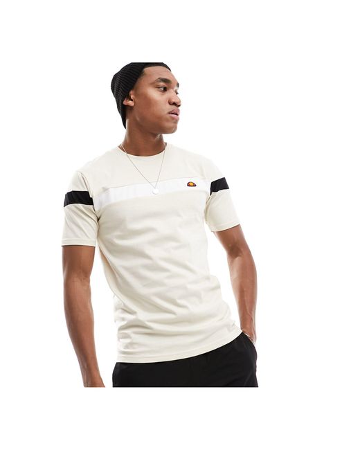 Caserio - t-shirt avec bande sur la poitrine - cassé Ellesse pour homme en coloris White