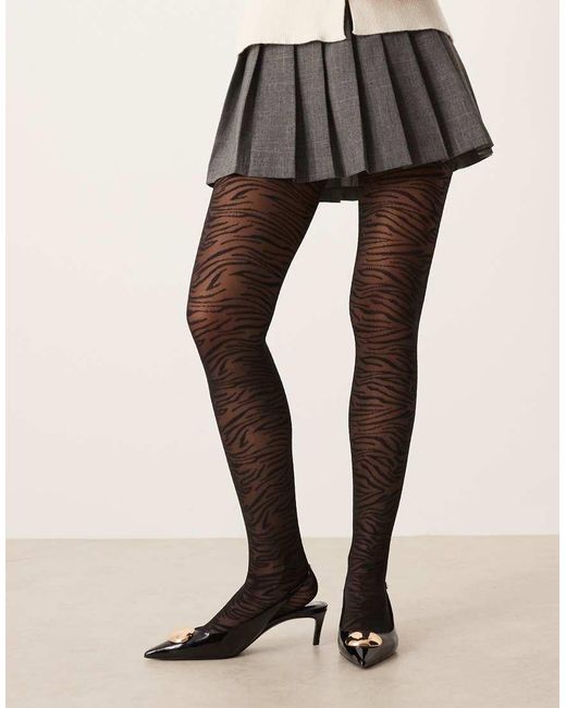ASOS Black Zebra Patterned Tights