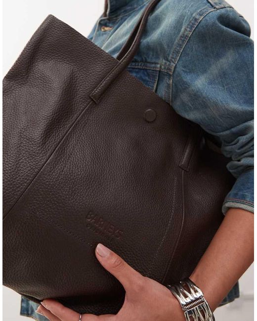 Barney's Originals Blue Leather Tote Bag
