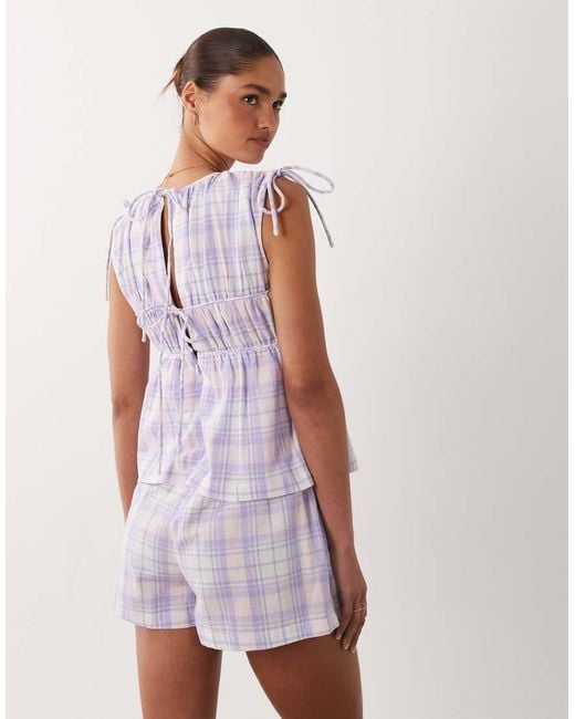 ASOS White Double Layer Playsuit With Tie Detail