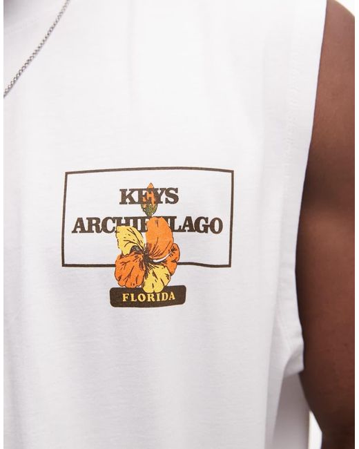 ASOS White Oversized Tank With Pool Graphic for men