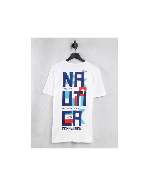 Nautica Scrub - T-shirt Met Print Op in het White voor heren