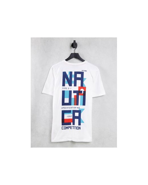 T-shirt imprimé au dos Nautica pour homme en coloris White