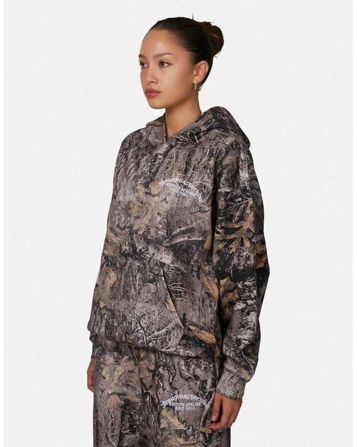 Good For Nothing Brown Oversized Camo Pullover Hoodie