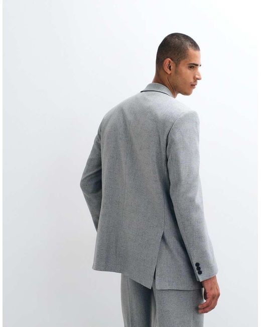 ASOS Relaxed Double Breasted Colbert in het Gray voor heren