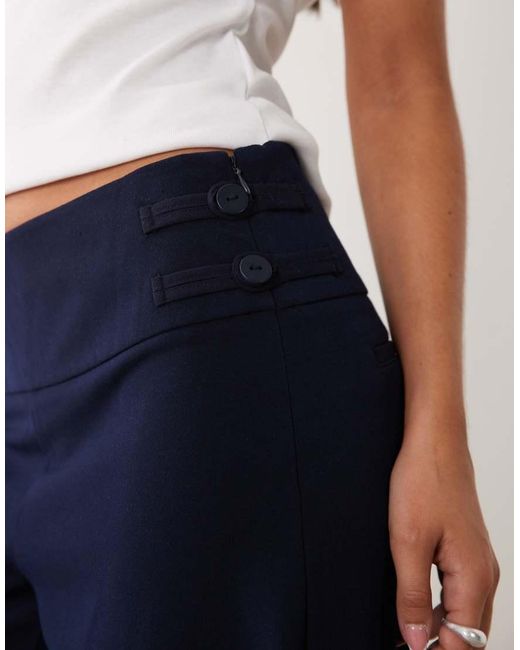 Mango Blue Teen Buckle Detail Tailored Straight Trouser