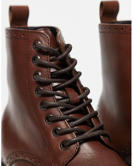 ASOS Brown Lace Up Boots for men