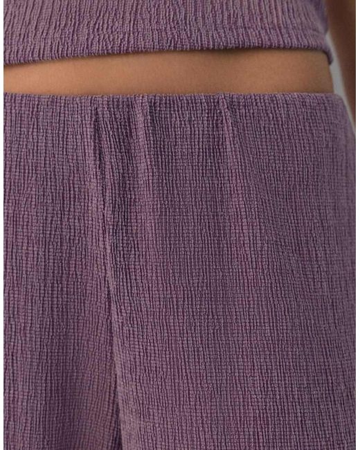 Pull&Bear Purple Crepe Straight-Leg Trousers