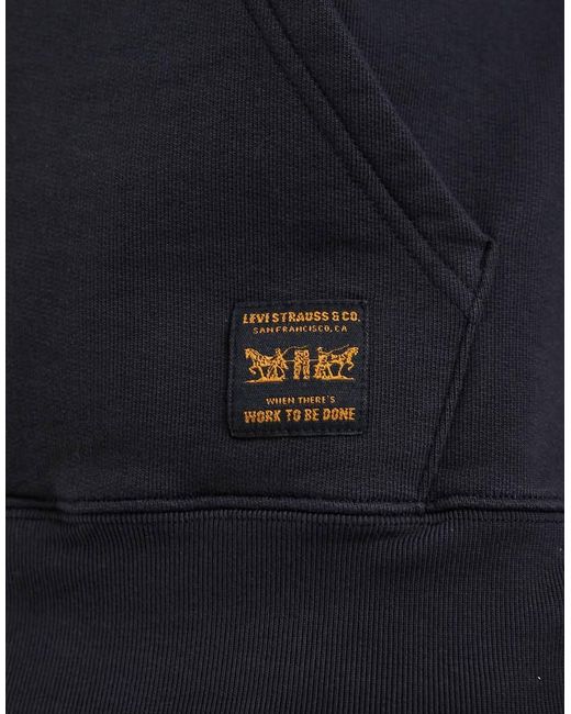 Sudadera Negra De Estilo Worker Con Capucha Levi's de hombre de color Blue