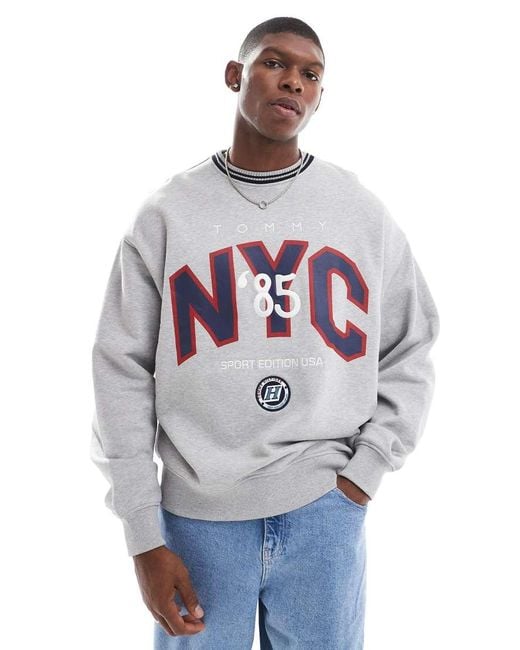 Grey hilfiger sweatshirt sale