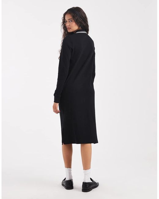 Fred Perry Polojurk Met Lange Mouwen En Dubbel Gekleurd Randje in het Black