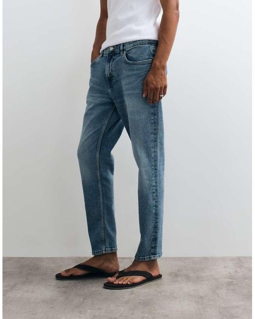 Mango Blue Tapered Jean for men