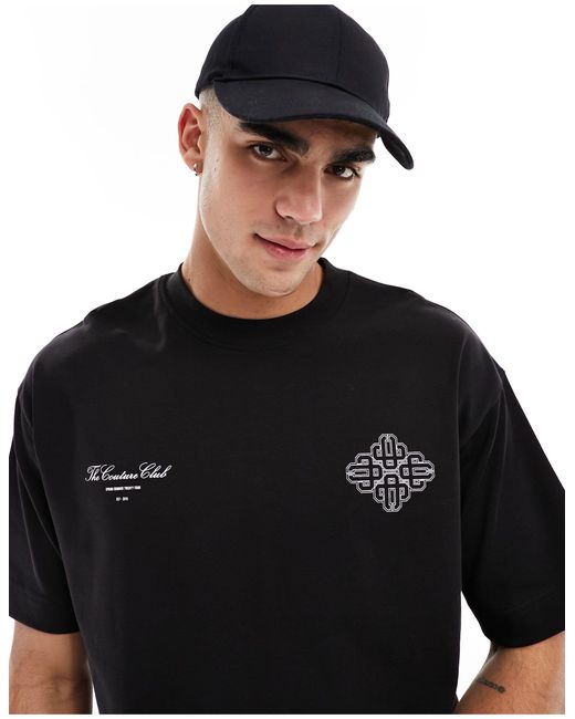 The Couture Club Black Emblem T-shirt for men