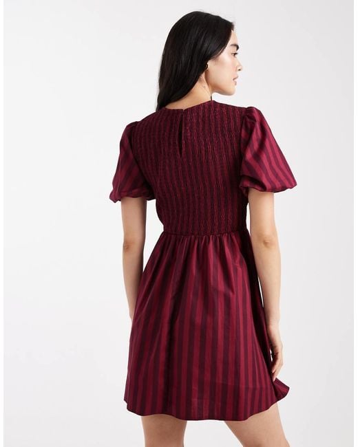 New Look Red Stripe Shir Mini Dress