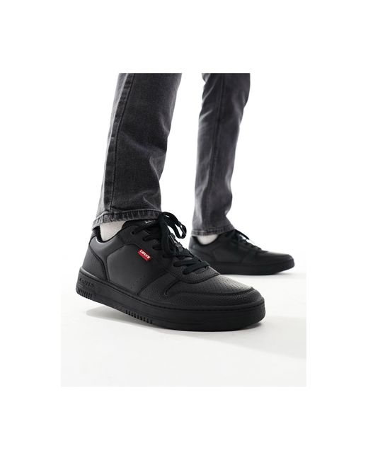 Levi's Black Drive Leather Trainer With Logo for men