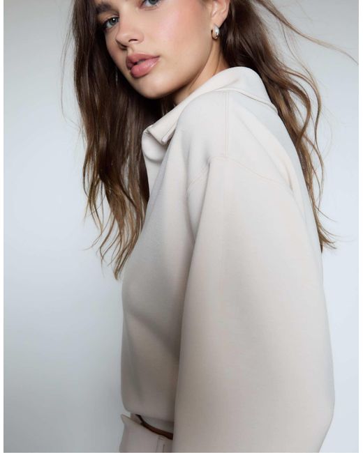 Stradivarius White – weiches sweatshirt