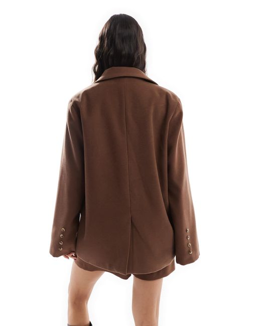 ASOS Brown Wool Look Oversized Blazer