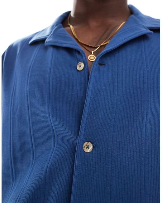 ASOS – locker geschnittenes hemd in Blue für Herren