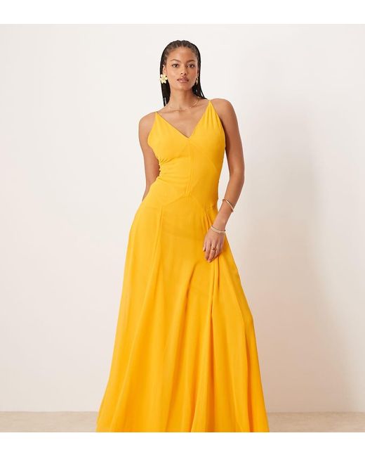 ASOS Asos Design Tall Cami Strap Godet Maxi Dress With Seam Detail in ...