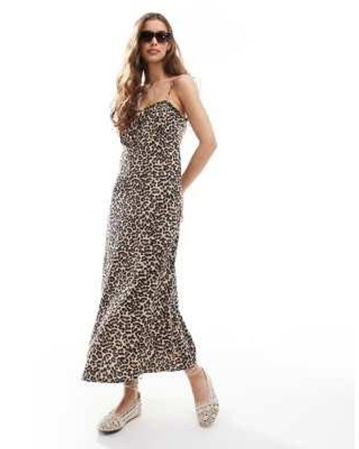 ONLY White – maxikleid mit animal-print