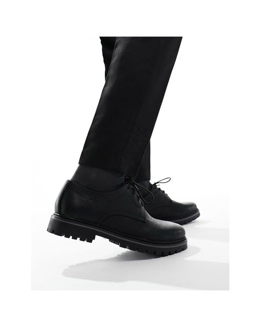 Zapatos s con suela gruesa y cordones Schuh de hombre de color Black