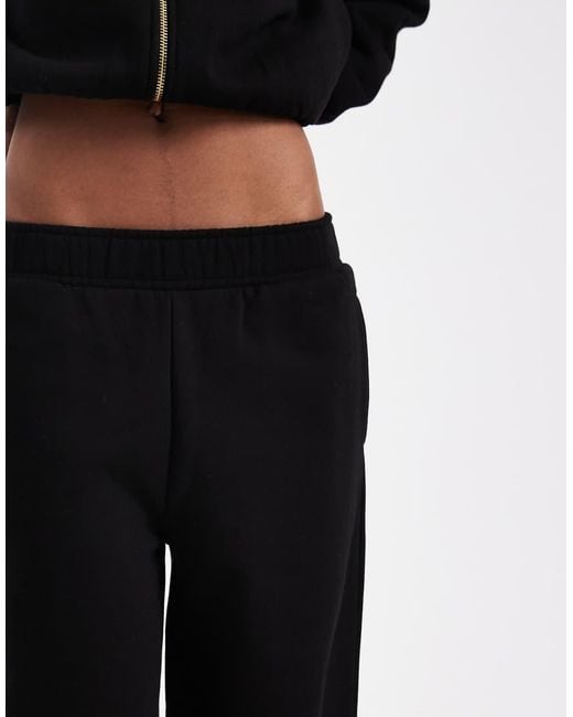 Miss Selfridge Black Premium Wide Leg Sweatpants