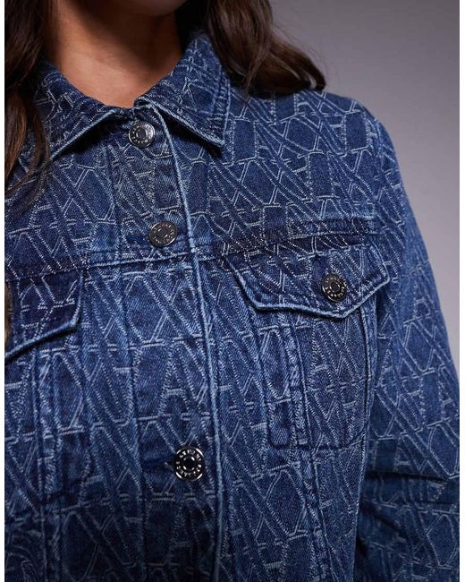 ARMANI EXCHANGE Blue Monogram Denim Jacket