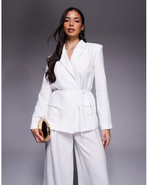 ASOS Gray Co-ord Tie Waist Summer Blazer