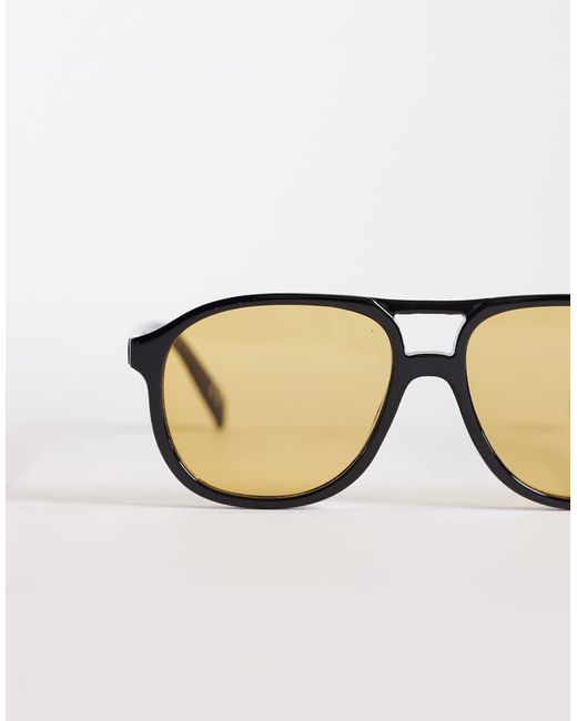 ASOS Natural Aviator Sunglasses With Lens