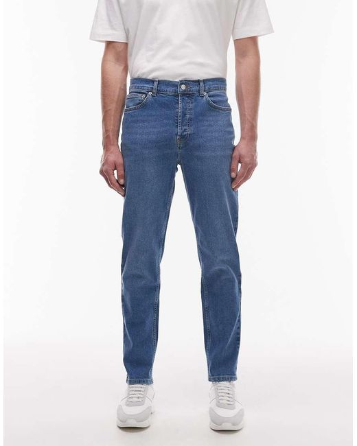 Topman Blue Stretch Taper Jean for men