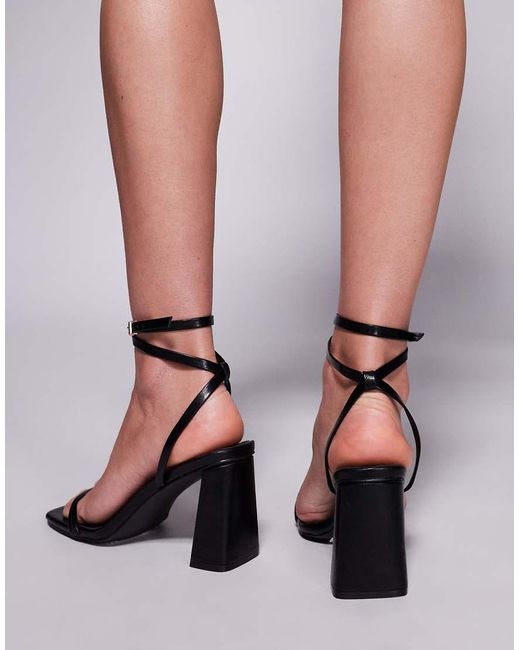 SIMMI Pink Simmi London Bora Wide Fit Strappy Block Mid Heeled Sandals