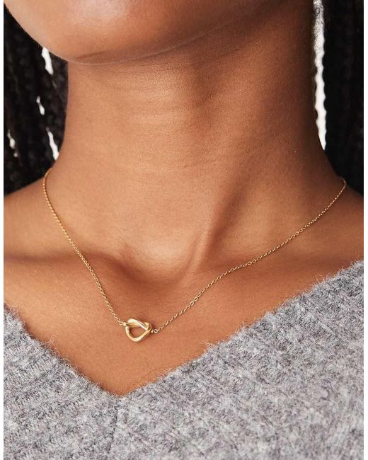 ASOS Gray Waterproof Stainless Steel Necklace With Knot Pendant