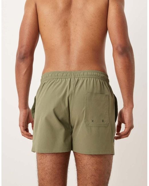 Calvin Klein Green Side Script Logo Drawstring Swim Shorts for men
