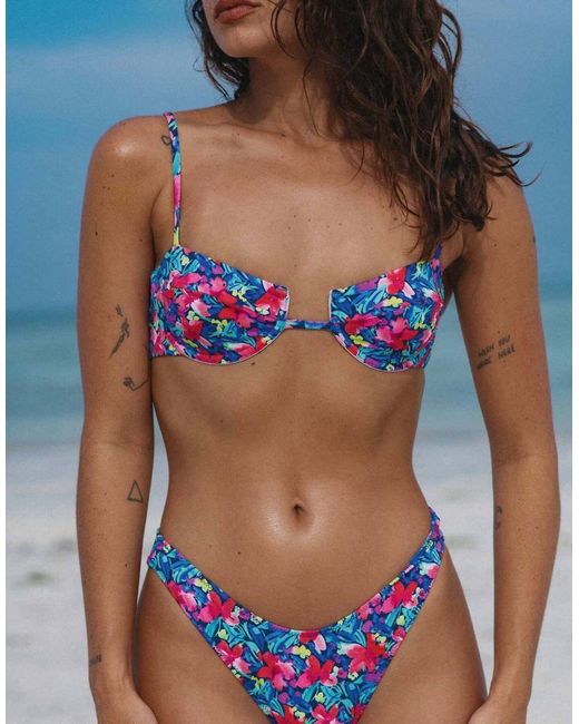 Bright Swimwear Blue Lola Oasis Adjustable Bikini Top